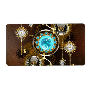 Étiquette Steampunk Arrière - plan rouillé avec des lentille