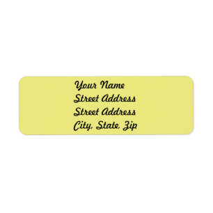 Étiquette Stick d'adresse de retour jaune pastel clair