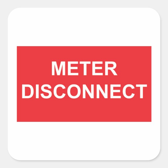 Étiquette Sticker de déconnexion du compteur (Devant)
