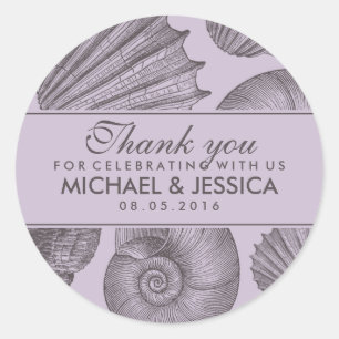 Étiquette Sticker de mariage préféré de coquillage
