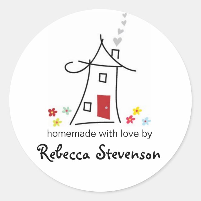 Étiquette Sticker maison avec Love (Devant)