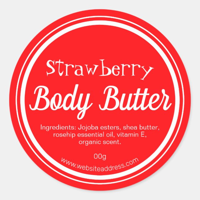 Étiquette Sticker Pour Beurre Corps Fraise Fabriqu (Devant)