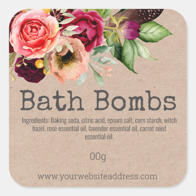 Étiquette Sticker Pour Bombes Baignoires Fabriquée (Devant)