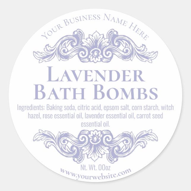 Étiquette Sticker Pour Bombes De Lavande Fabriquée (Devant)