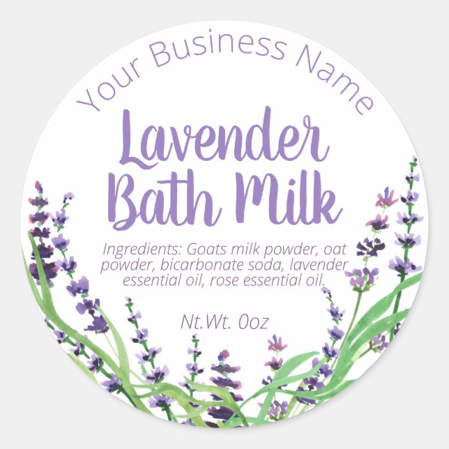 Étiquette Sticker Pour Lavender Fabriqué Maison (Devant)