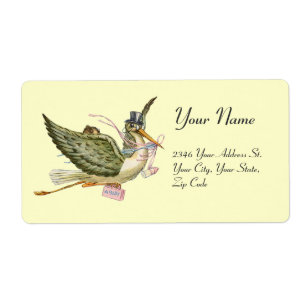 Étiquette STORK GIRL BABY SHOWER , Pink White