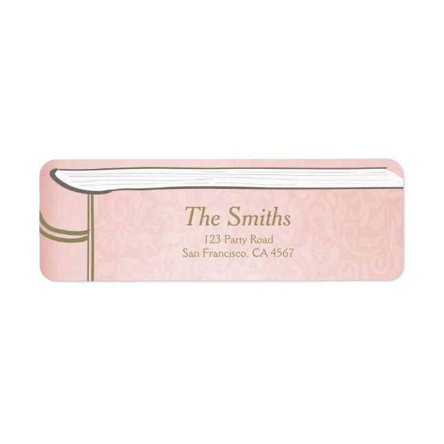 Étiquette Storybook Adresse de retour Label Rose Gold Girl B (Devant)