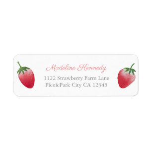 Étiquette Strawberry Farmer's Market Party Adresse de retour
