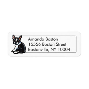 Étiquette Studio De Profil Terrier De Boston Simple