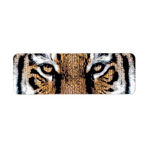 Étiquette Style de presse graphique Wild Tiger Portrait