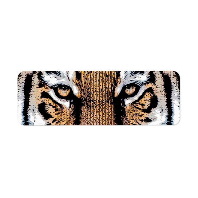 Étiquette Style de presse graphique Wild Tiger Portrait (Devant)