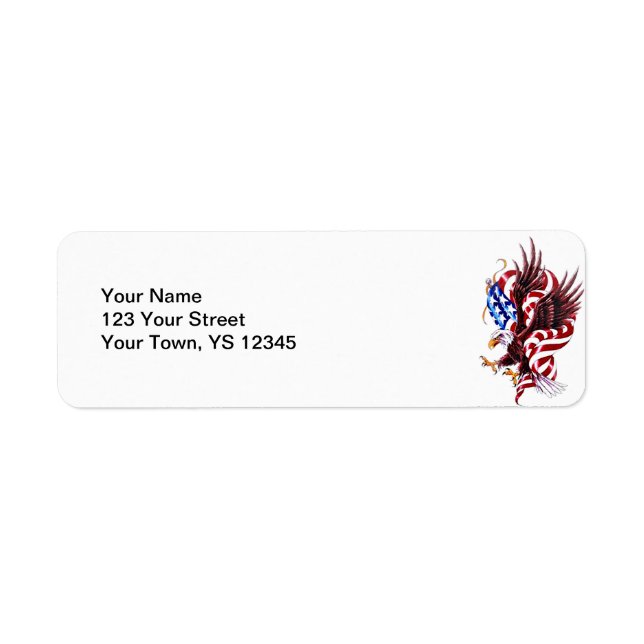 Étiquette Style d'illustration de l'aigle et du drapeau amér (Devant)