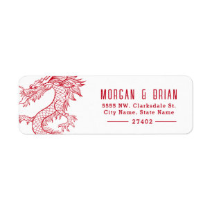 Étiquette Style Dragon pré-adressé