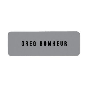 Étiquette Style moderne Nom de recherche Gris et noir