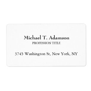 Étiquette Style rétro Élégant Plaque blanche simple