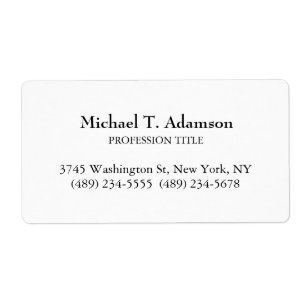 Étiquette Style rétro Élégant Plaque blanche simple