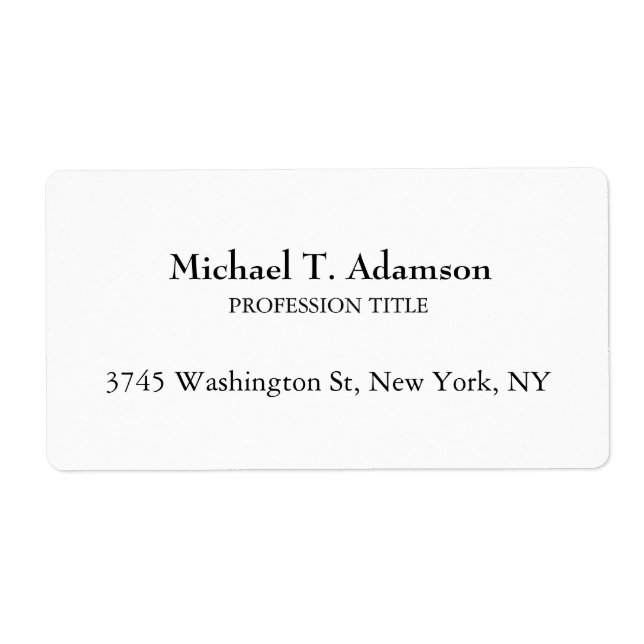 Étiquette Style Rétro Élégant Simple Blanc (Devant)