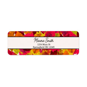 Étiquette Style Rustic Autumn Leaves Simple Adresse de retou