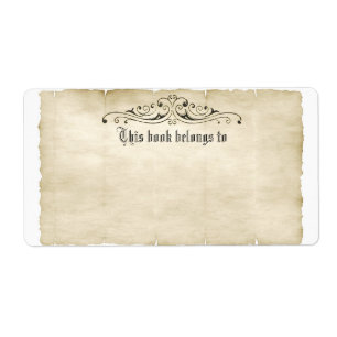 Étiquette Style vintage Ancien Parchemin Ajouter Votre Nom É