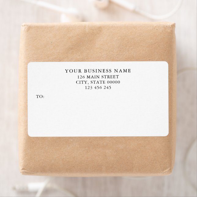 Étiquette Stylish Business Professional Logo Shipping Label (En situation)