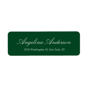 Étiquette Stylish Elegant Forest Green Handwriting Modern