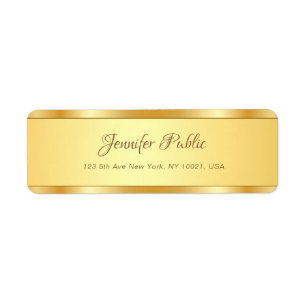 Étiquette Stylish Gold Calligraphes Nom Texte Script Moderne