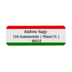 Étiquette Stylized Hungary Flag Return Address Label
