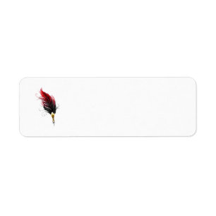 Étiquette Stylo rouge en plumes avec nib or