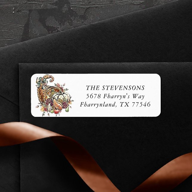 Étiquette Sublimation de Cornucopie | Dîner d'action de prun (Créateur téléchargé)