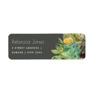 ÉTIQUETTE SUCCULENT CACTUS JARDIN FLORAL ADRESSE DE COULEUR 