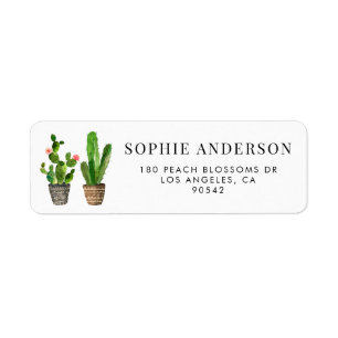 Étiquette Succulents Pottis Boho et Cactus Personnalisé