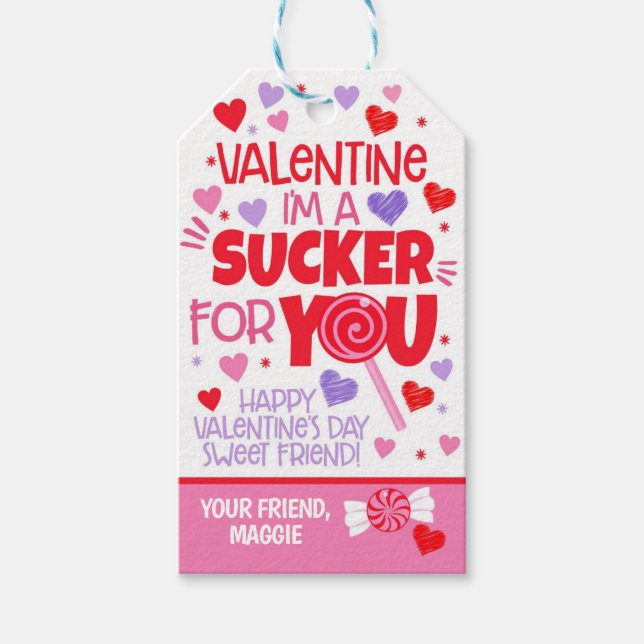 Étiquette Sucker pour vous Valentine Favor (Devant)