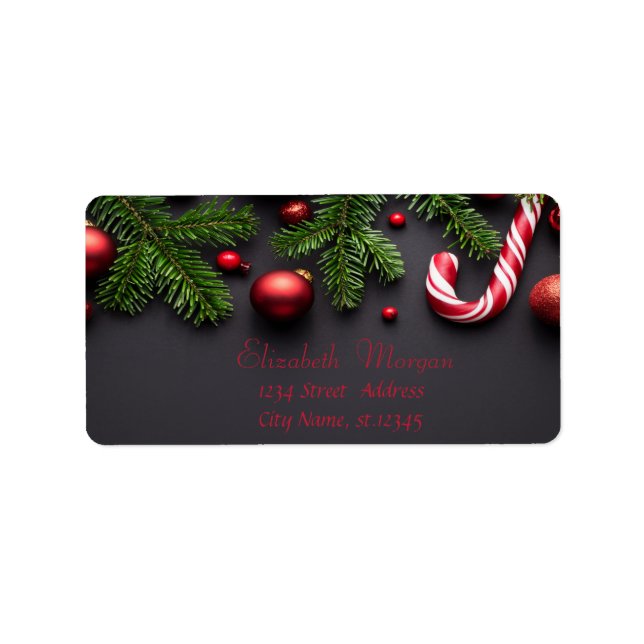 Étiquette Sucre de canne, Boules de Noël des pins (Devant)