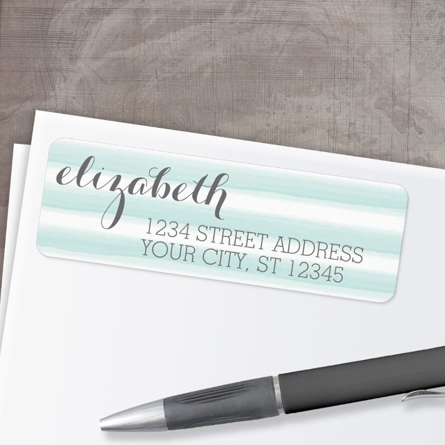 Étiquette Suite de papeterie Turquoise et gris Pastel pour f (Custom Return Address Labels - Low Minimum)