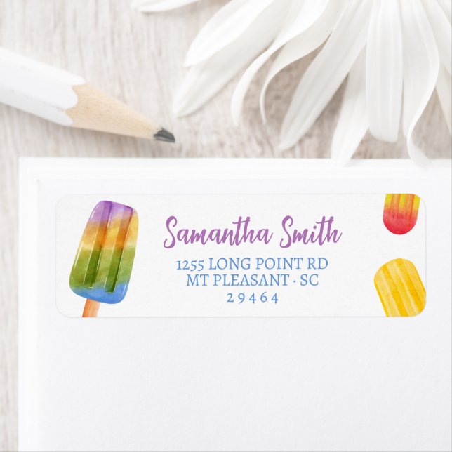 Étiquette Summer Popsicle Livres pour Baby shower (En situation)