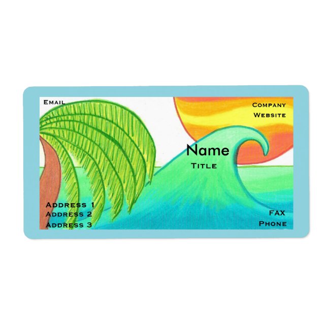 Étiquette Sun and Surf Business Card Template (Devant)