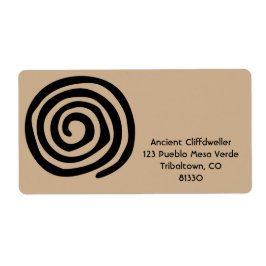 Étiquette Sun Spiral Native American Tribal Rock Art