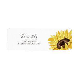 Étiquette Sunflower Adresse de retour Label Mason Jars Rusti