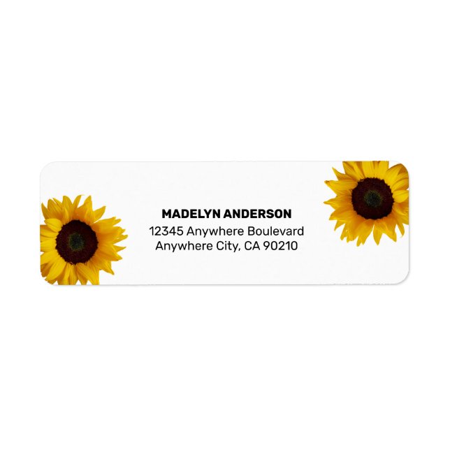 Étiquette Sunflower Elegant Rustic Country Gold Mariage (Devant)