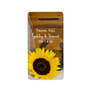Étiquette Sunflower Horseshoe Western Wedding Thank You Tag
