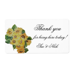 Étiquette Sunflower merci pour