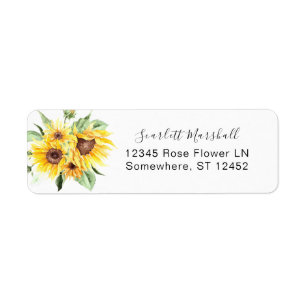 Étiquette Sunflower MOD Floral Adresse de retour