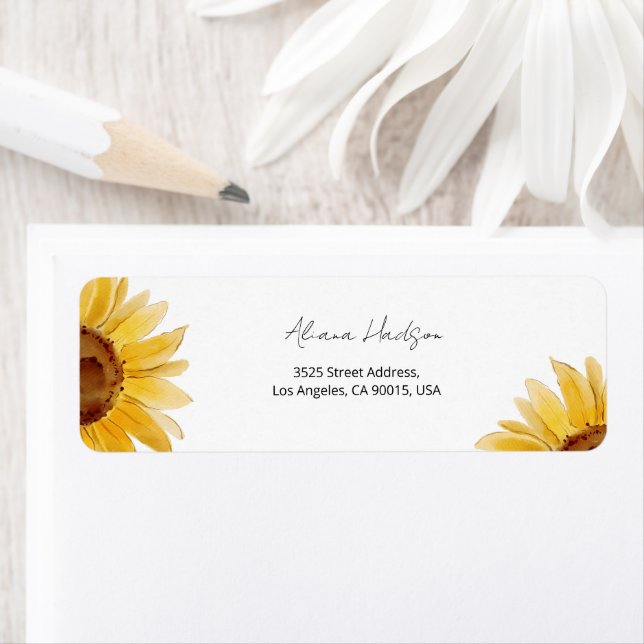 Étiquette Sunflower nite douche de nuptiale Retourner l'adre (En situation)