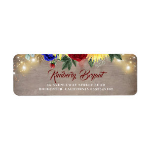 Étiquette Sunflower Russe Fall Burgundy and Navy Blue