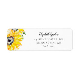 Étiquette Sunflower Script Élégant Simple Chic Moderne