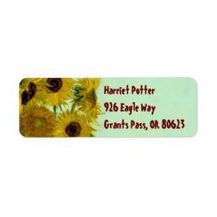 Étiquette Sunflowers dans Vase Van Gogh Art
