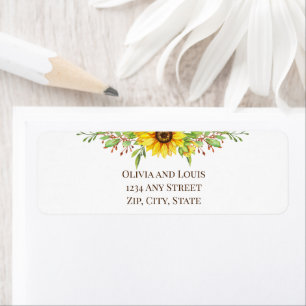 Étiquette Sunflowers romantique mariage d'été