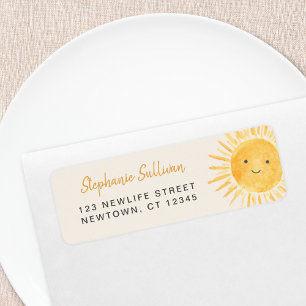 Étiquette Sunshine Baby shower Adresse de retour
