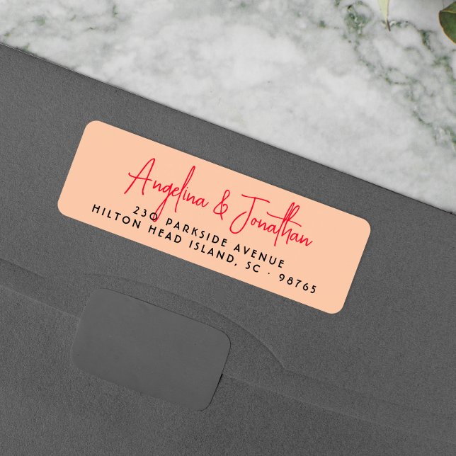 Étiquette Super Hippie Retro Calligraphie Adresse de retour (Return Address Label Mock-up)