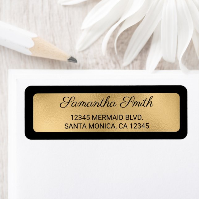 Étiquette Superposition de l'huile noire et de l'huile d'or  (En situation)